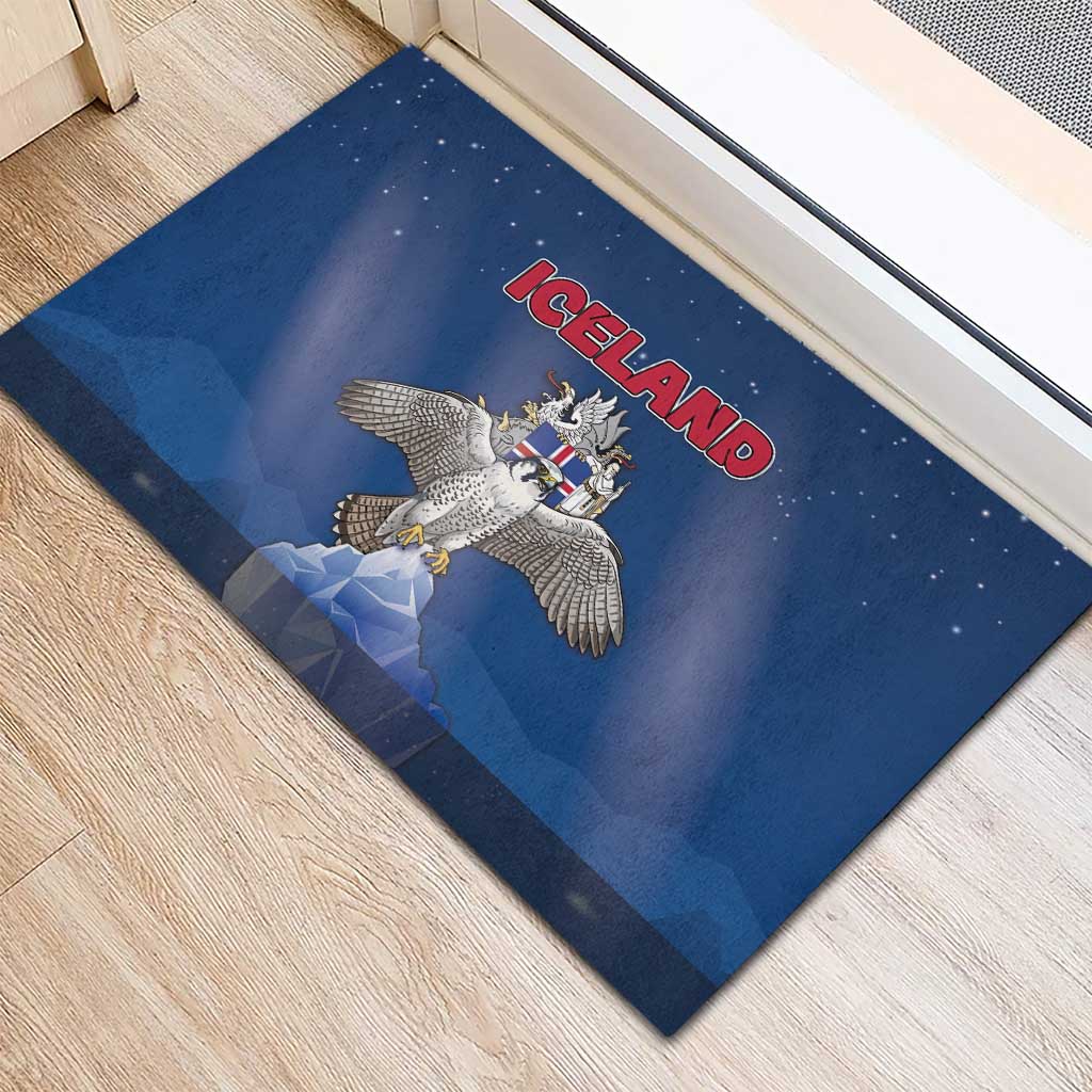 Iceland Rubber Doormat The Gyrfalcon With Symbol - Wonder Print Shop