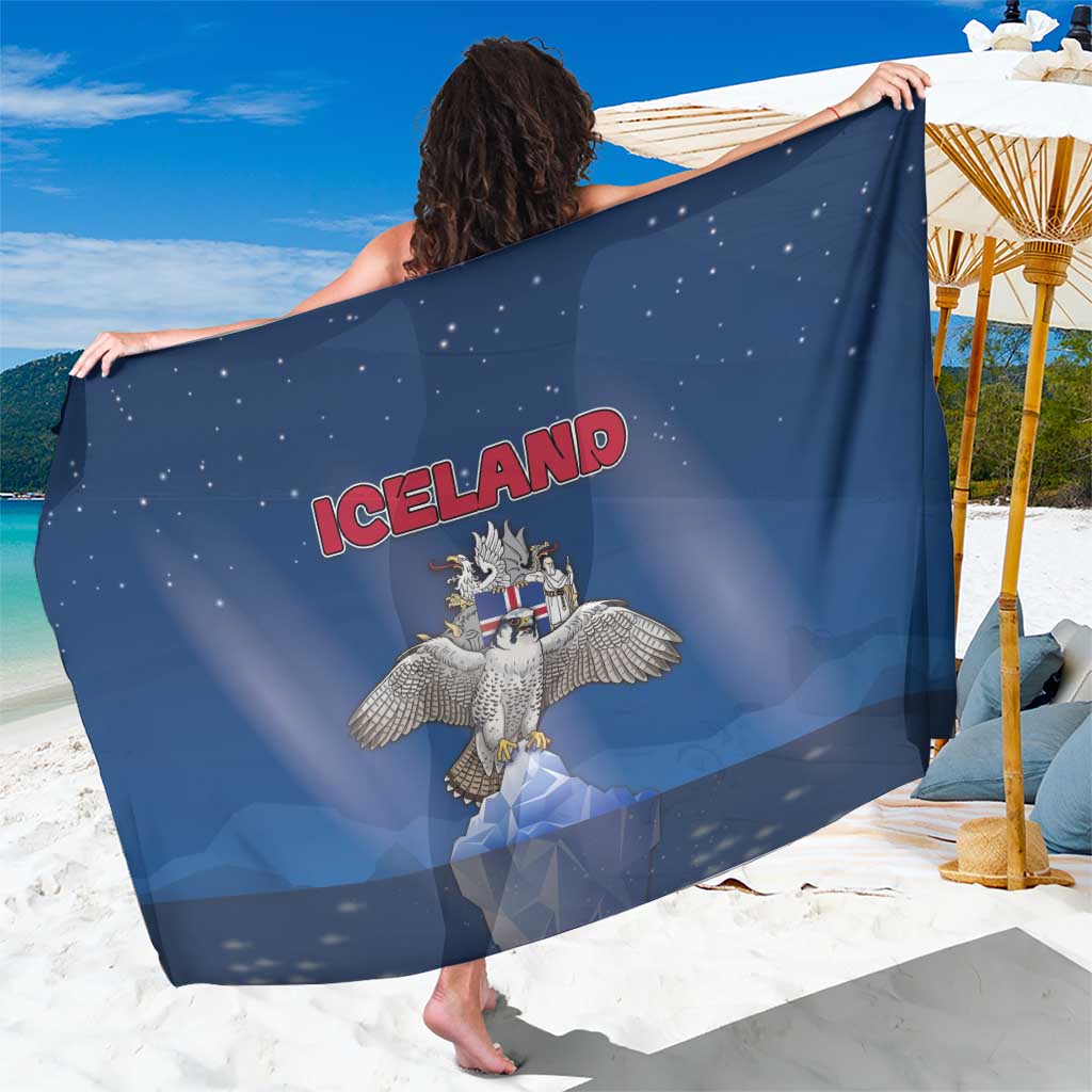 Iceland Sarong The Gyrfalcon With Symbol - Wonder Print Shop