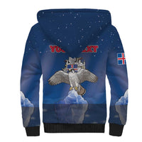 Personalized Iceland Sherpa Hoodie The Gyrfalcon With Symbol - Wonder Print Shop