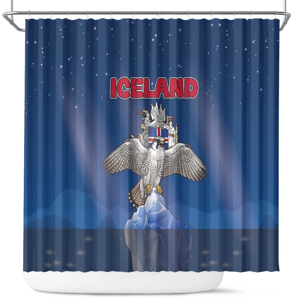 Iceland Shower Curtain The Gyrfalcon With Symbol - Wonder Print Shop