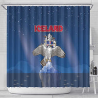 Iceland Shower Curtain The Gyrfalcon With Symbol - Wonder Print Shop