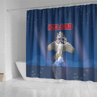 Iceland Shower Curtain The Gyrfalcon With Symbol - Wonder Print Shop