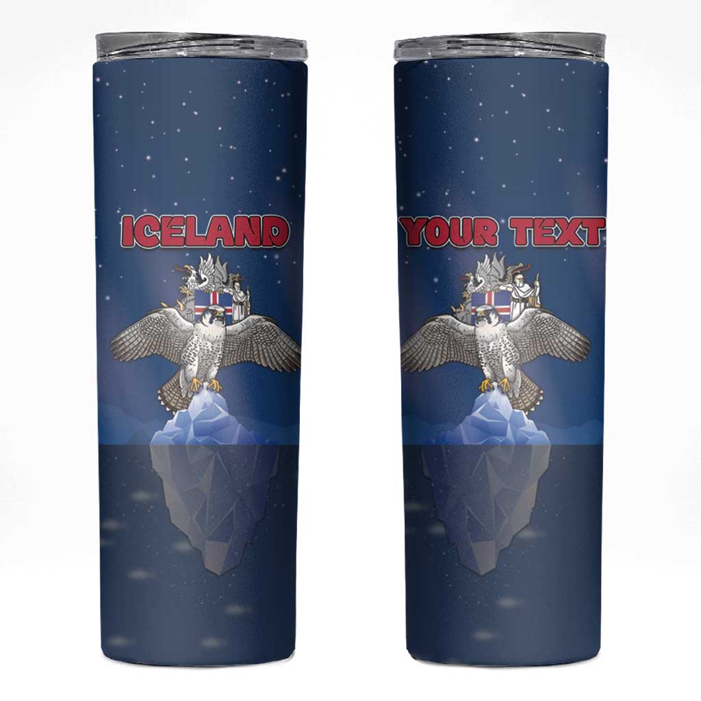 Personalized Iceland Skinny Tumbler The Gyrfalcon With Symbol - Wonder Print Shop