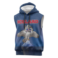 Personalized Iceland Sleeveless Hoodie The Gyrfalcon With Symbol - Wonder Print Shop