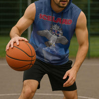 Personalized Iceland Sleeveless Hoodie The Gyrfalcon With Symbol - Wonder Print Shop