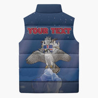 Personalized Iceland Sleeveless Puffer Jacket The Gyrfalcon With Symbol - Wonder Print Shop