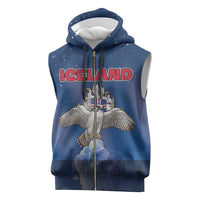 Personalized Iceland Sleeveless Zip Hoodie The Gyrfalcon With Symbol - Wonder Print Shop