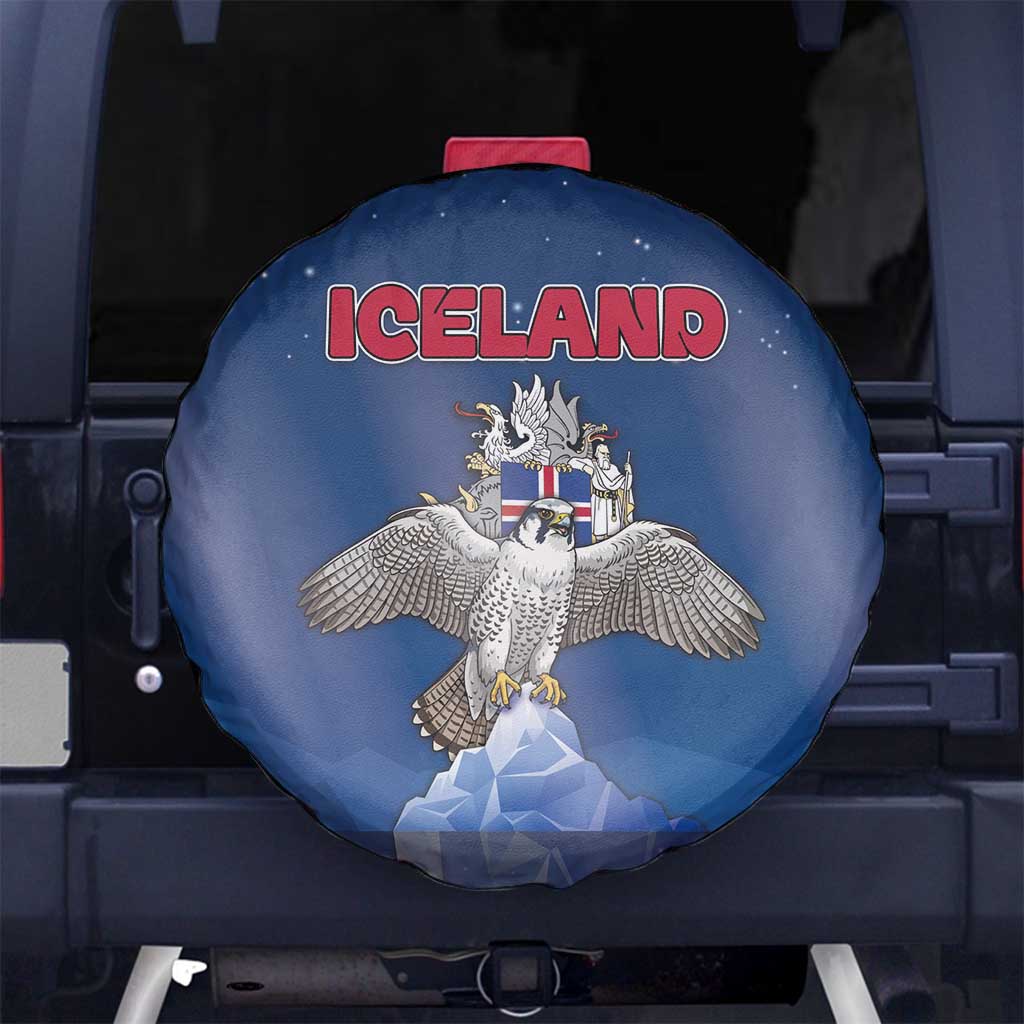 Iceland Spare Tire Cover The Gyrfalcon With Symbol - Wonder Print Shop