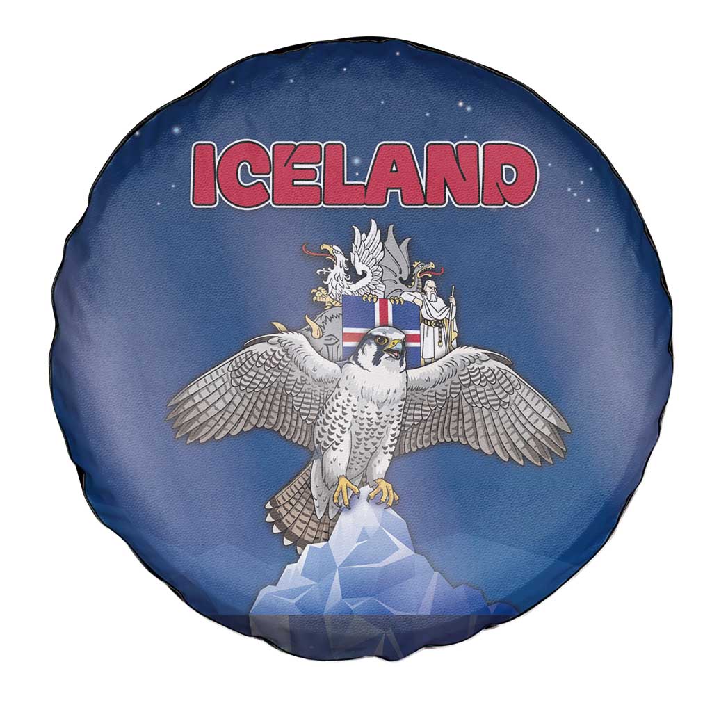 Iceland Spare Tire Cover The Gyrfalcon With Symbol - Wonder Print Shop