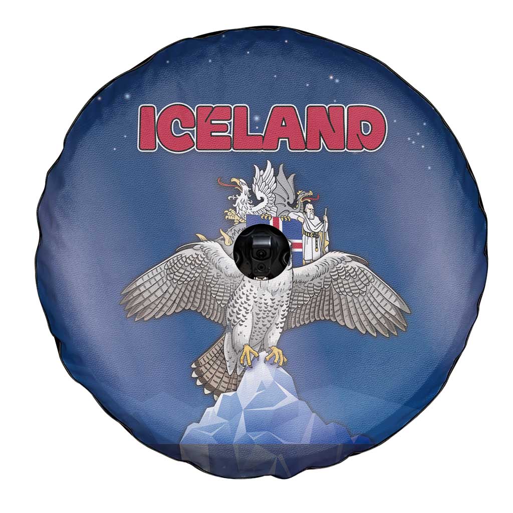 Iceland Spare Tire Cover The Gyrfalcon With Symbol - Wonder Print Shop