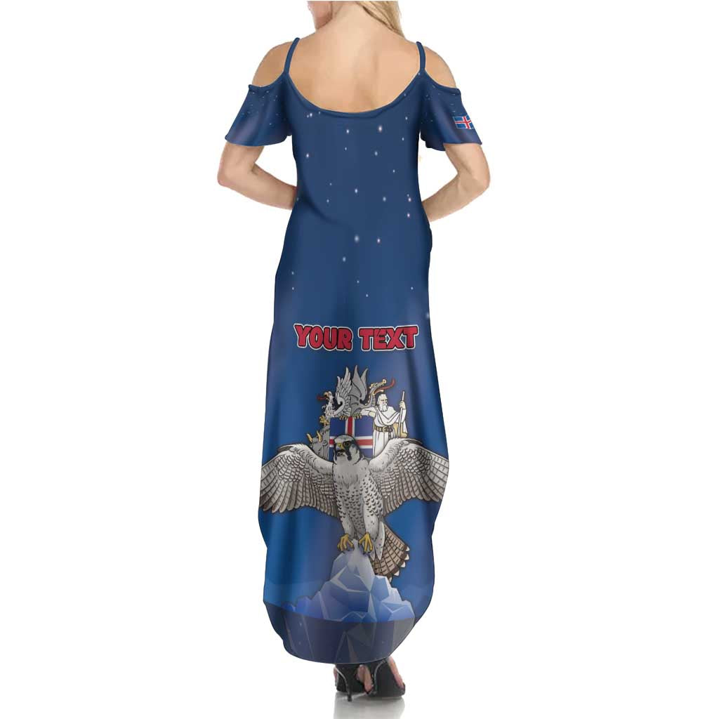 Personalized Iceland Summer Maxi Dress The Gyrfalcon With Symbol - Wonder Print Shop