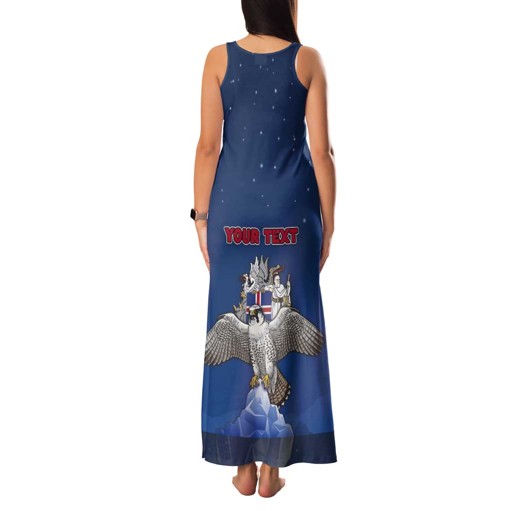 Personalized Iceland Tank Maxi Dress The Gyrfalcon With Symbol - Wonder Print Shop