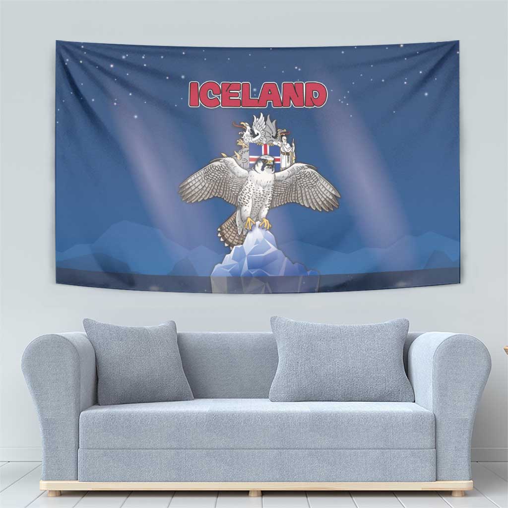 Iceland Tapestry The Gyrfalcon With Symbol - Wonder Print Shop