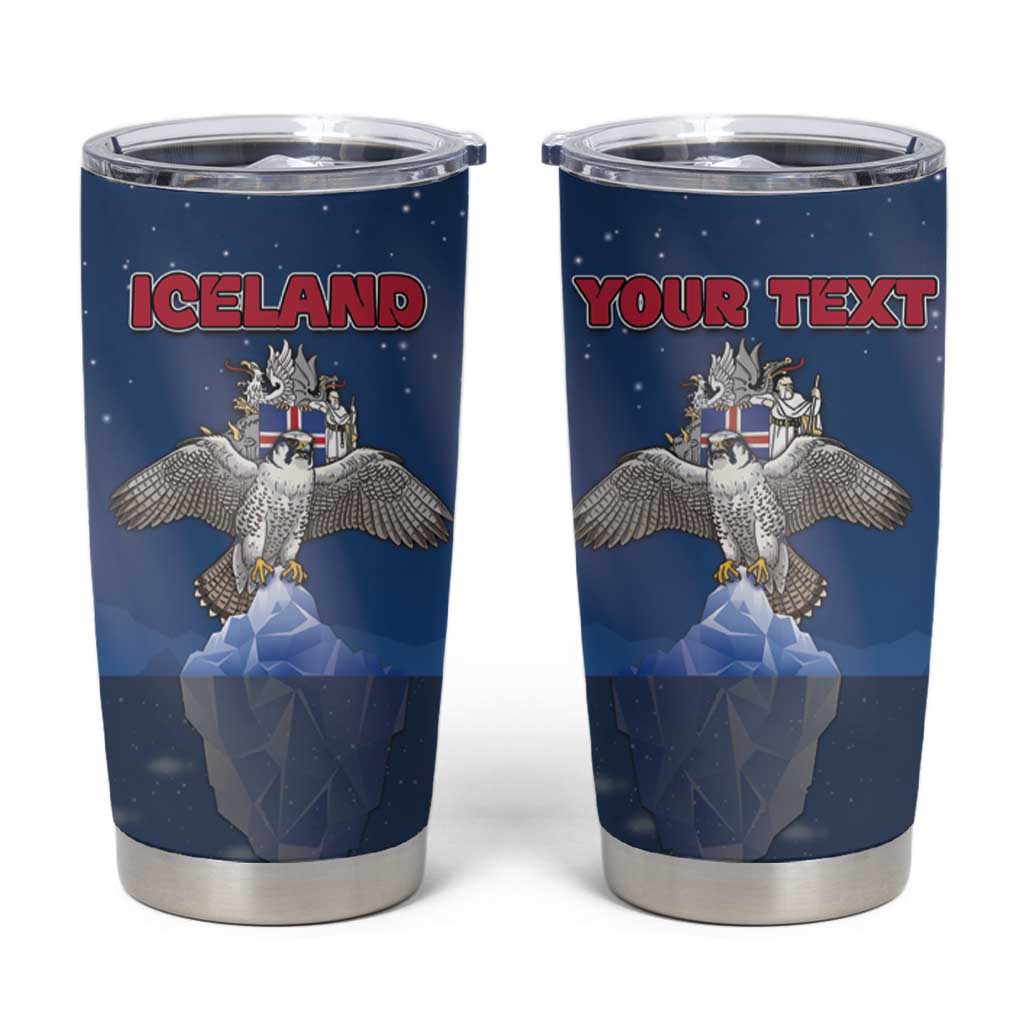 Personalized Iceland Tumbler Cup The Gyrfalcon With Symbol - Wonder Print Shop