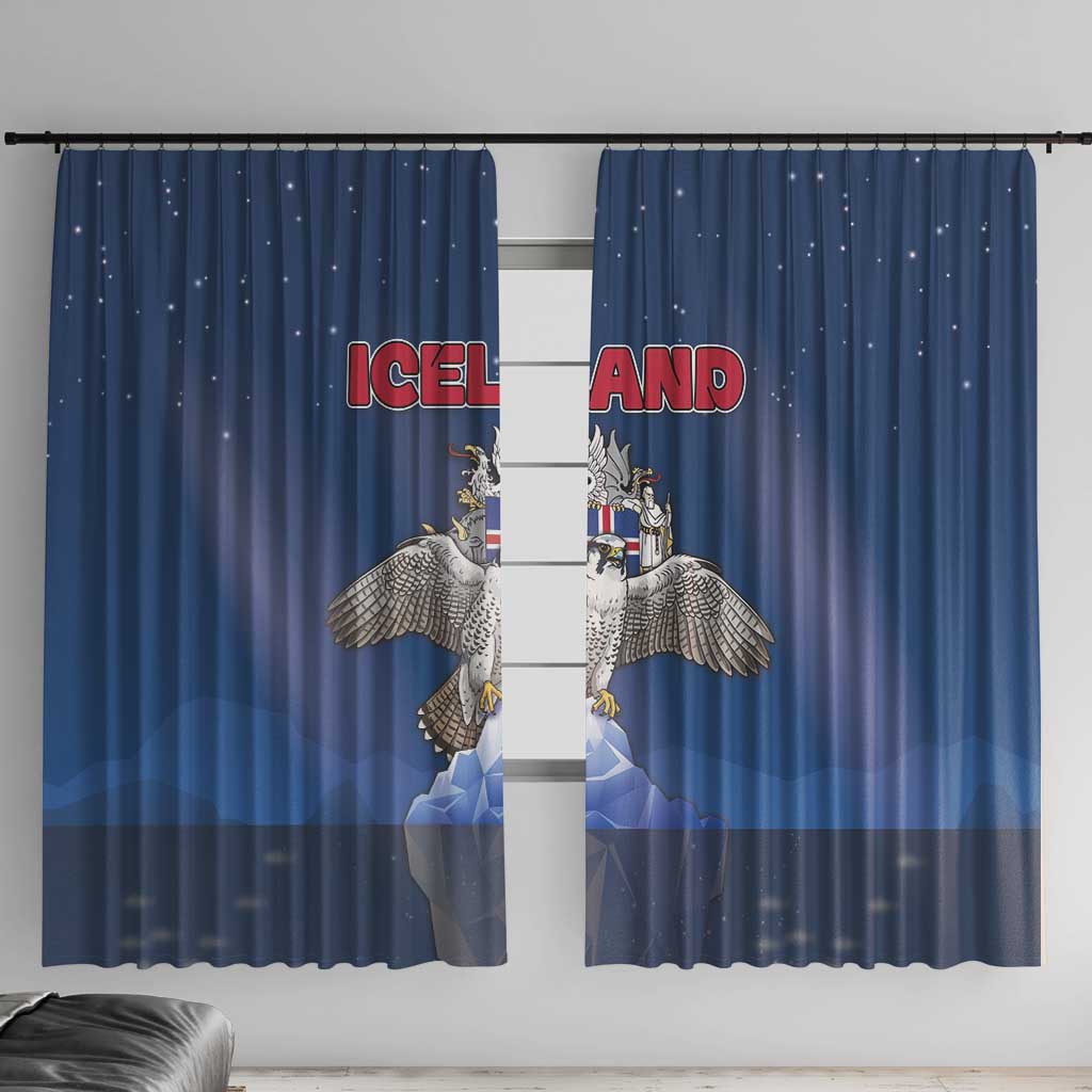 Iceland Window Curtain The Gyrfalcon With Symbol - Wonder Print Shop
