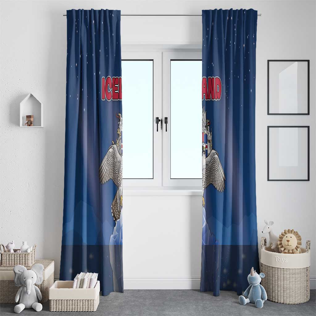Iceland Window Curtain The Gyrfalcon With Symbol - Wonder Print Shop