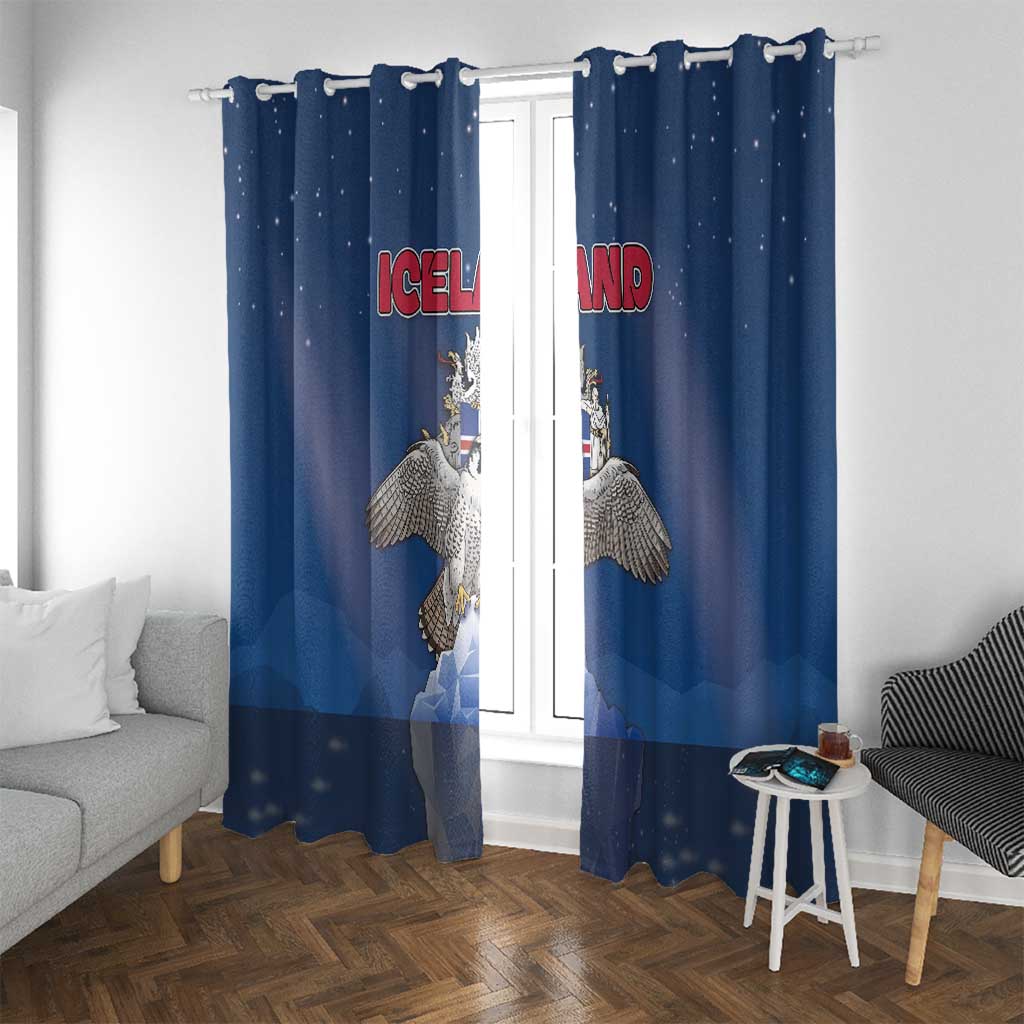 Iceland Window Curtain The Gyrfalcon With Symbol - Wonder Print Shop