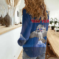 Personalized Iceland Women Casual Shirt The Gyrfalcon With Symbol - Wonder Print Shop