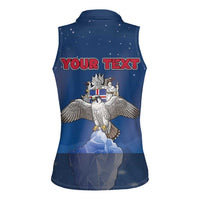 Personalized Iceland Women Sleeveless Polo Shirt The Gyrfalcon With Symbol - Wonder Print Shop