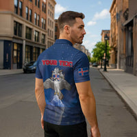 Personalized Iceland Zipper Polo Shirt The Gyrfalcon With Symbol - Wonder Print Shop