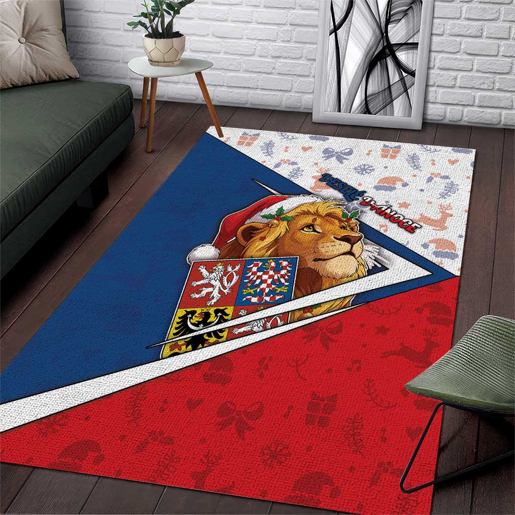 Czech Republic Christmas Area Rug The Lion With Coat Of Arms - Wonder Print Shop