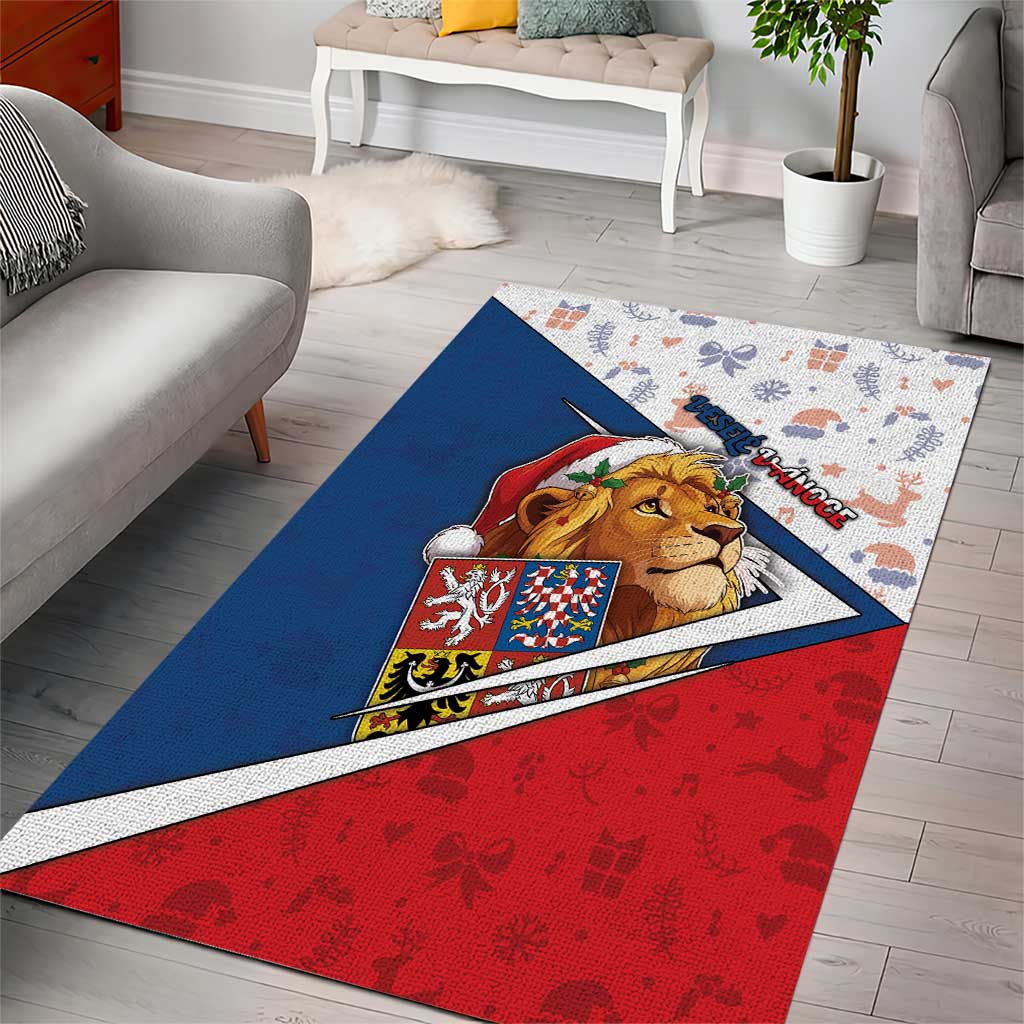 Czech Republic Christmas Area Rug The Lion With Coat Of Arms - Wonder Print Shop