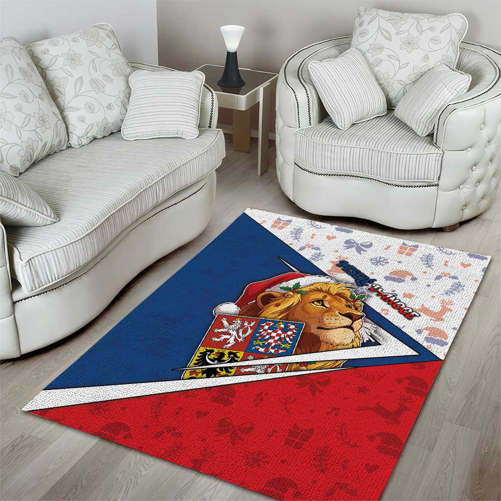 Czech Republic Christmas Area Rug The Lion With Coat Of Arms - Wonder Print Shop