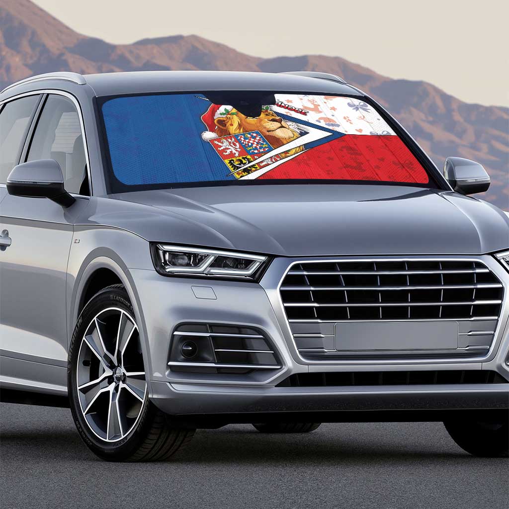 Czech Republic Christmas Auto Sun Shade The Lion With Coat Of Arms - Wonder Print Shop
