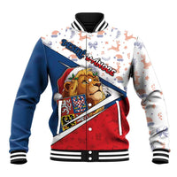 Czech Republic Christmas Baseball Jacket The Lion With Coat Of Arms - Wonder Print Shop