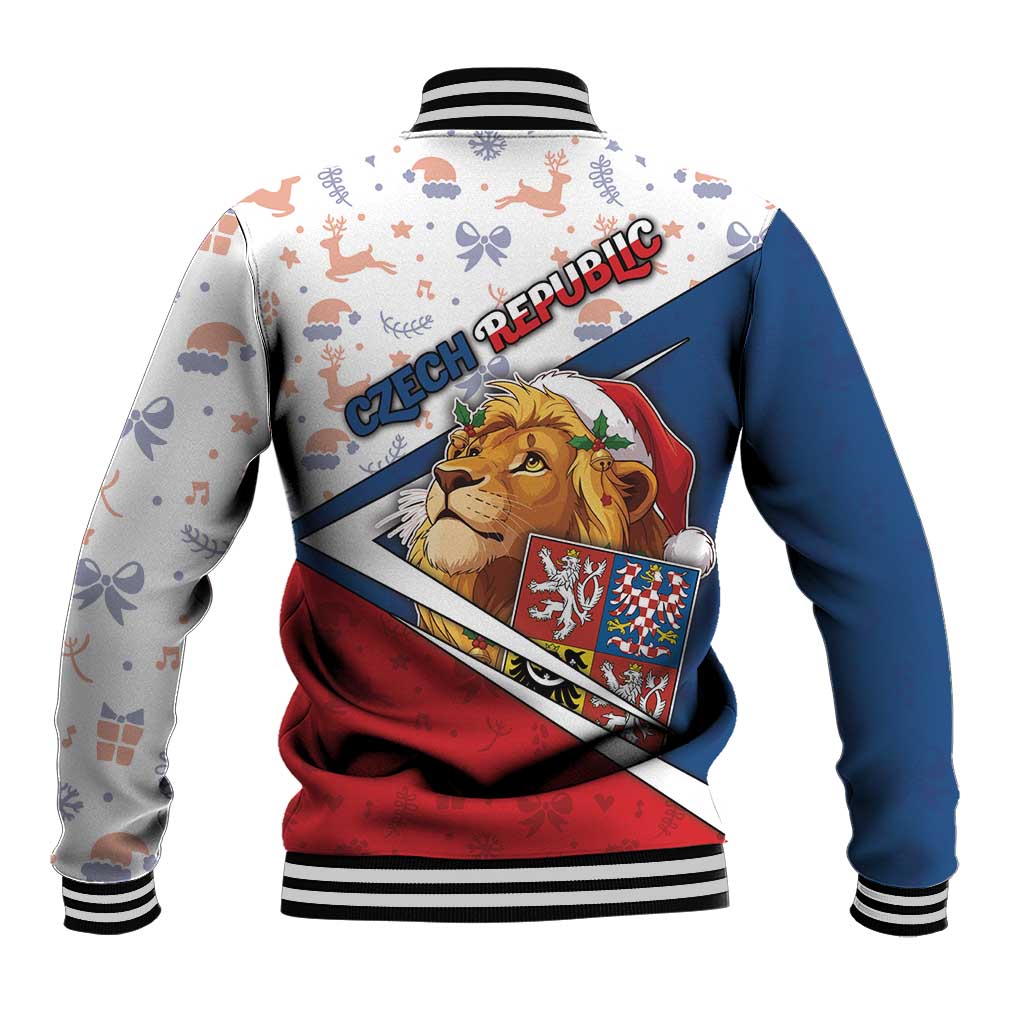 Czech Republic Christmas Baseball Jacket The Lion With Coat Of Arms - Wonder Print Shop