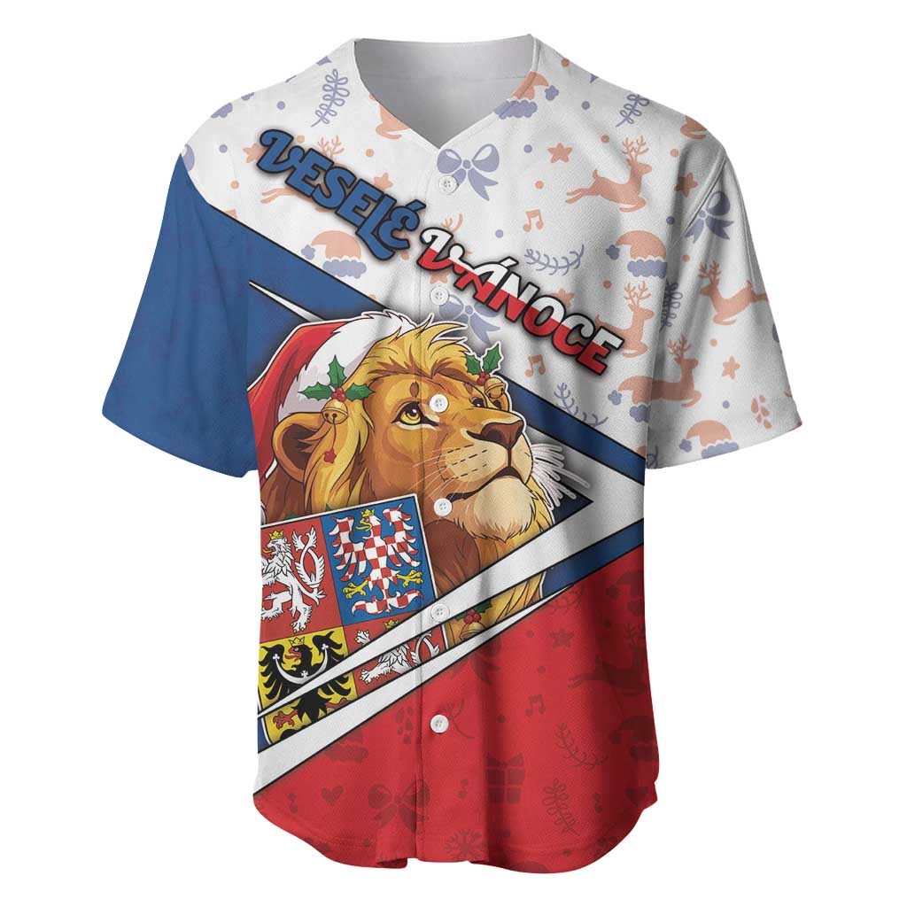 Czech Republic Christmas Baseball Jersey The Lion With Coat Of Arms - Wonder Print Shop