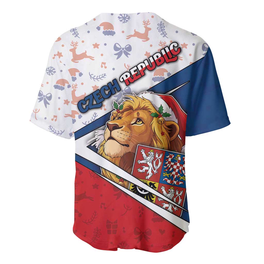 Czech Republic Christmas Baseball Jersey The Lion With Coat Of Arms - Wonder Print Shop