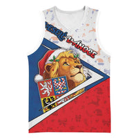 Czech Republic Christmas Basketball Jersey The Lion With Coat Of Arms - Wonder Print Shop