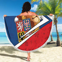 Czech Republic Christmas Beach Blanket The Lion With Coat Of Arms - Wonder Print Shop