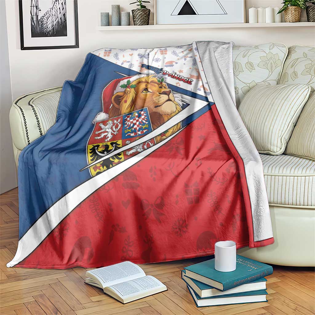 Czech Republic Christmas Blanket The Lion With Coat Of Arms - Wonder Print Shop