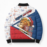 Czech Republic Christmas Bomber Puffer Jacket The Lion With Coat Of Arms - Wonder Print Shop
