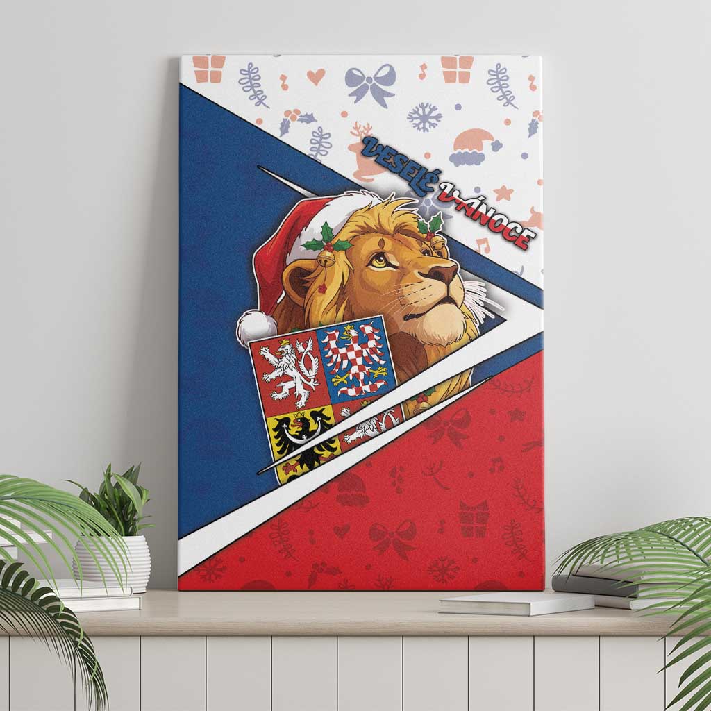 Czech Republic Christmas Canvas Wall Art The Lion With Coat Of Arms - Wonder Print Shop