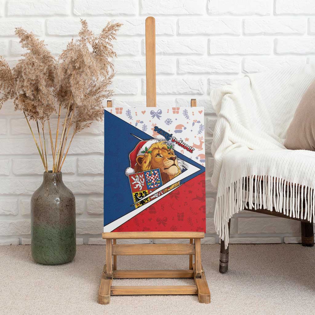 Czech Republic Christmas Canvas Wall Art The Lion With Coat Of Arms - Wonder Print Shop