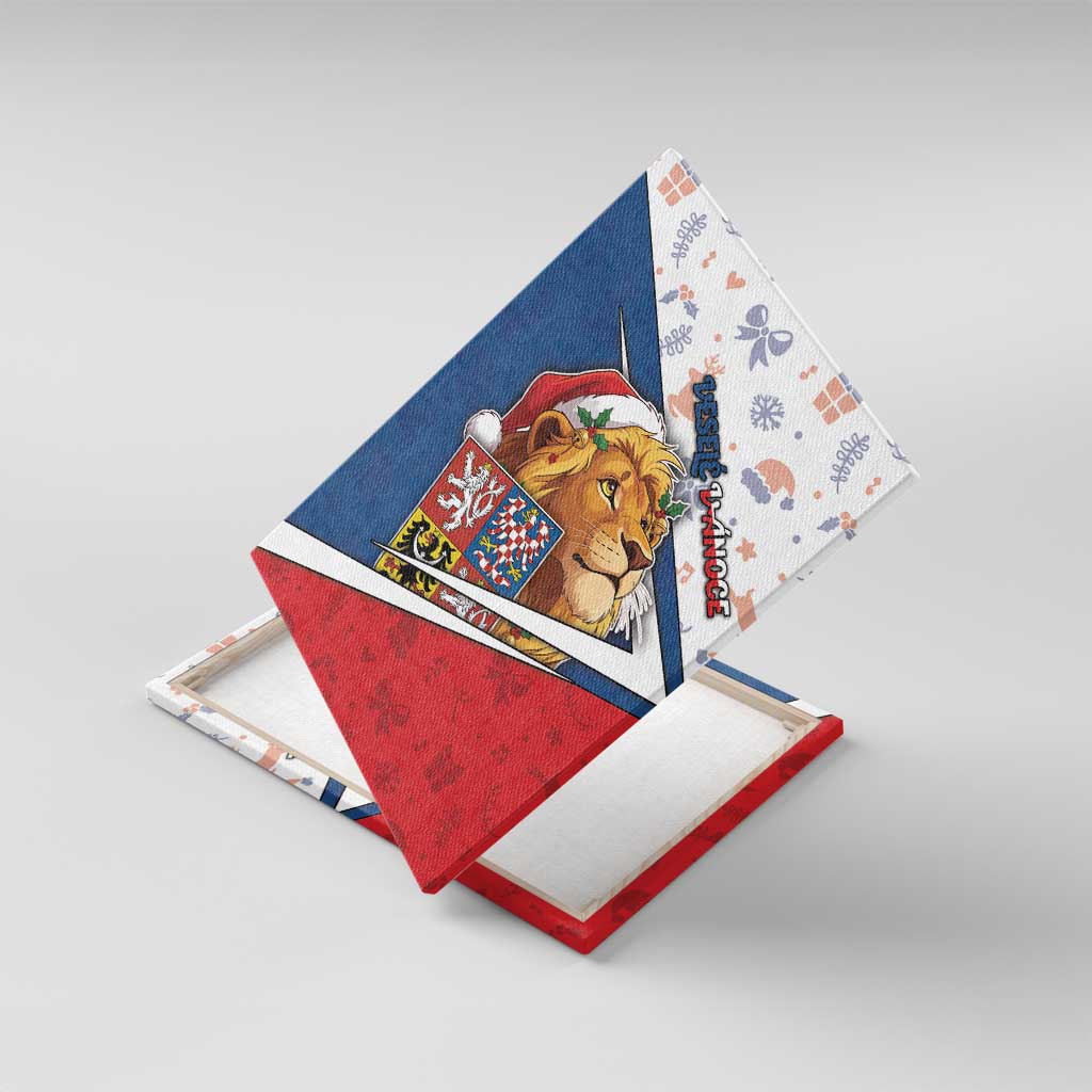 Czech Republic Christmas Canvas Wall Art The Lion With Coat Of Arms - Wonder Print Shop