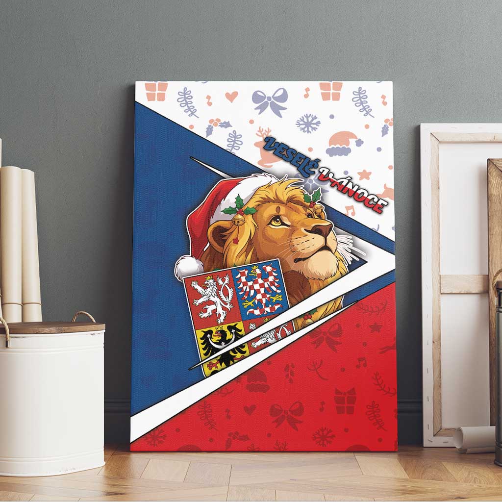 Czech Republic Christmas Canvas Wall Art The Lion With Coat Of Arms - Wonder Print Shop
