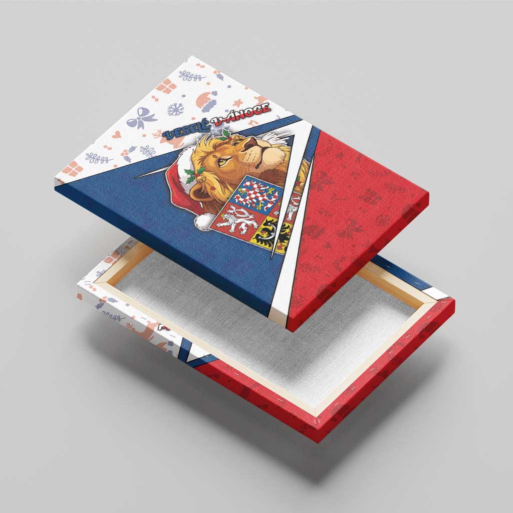 Czech Republic Christmas Canvas Wall Art The Lion With Coat Of Arms - Wonder Print Shop