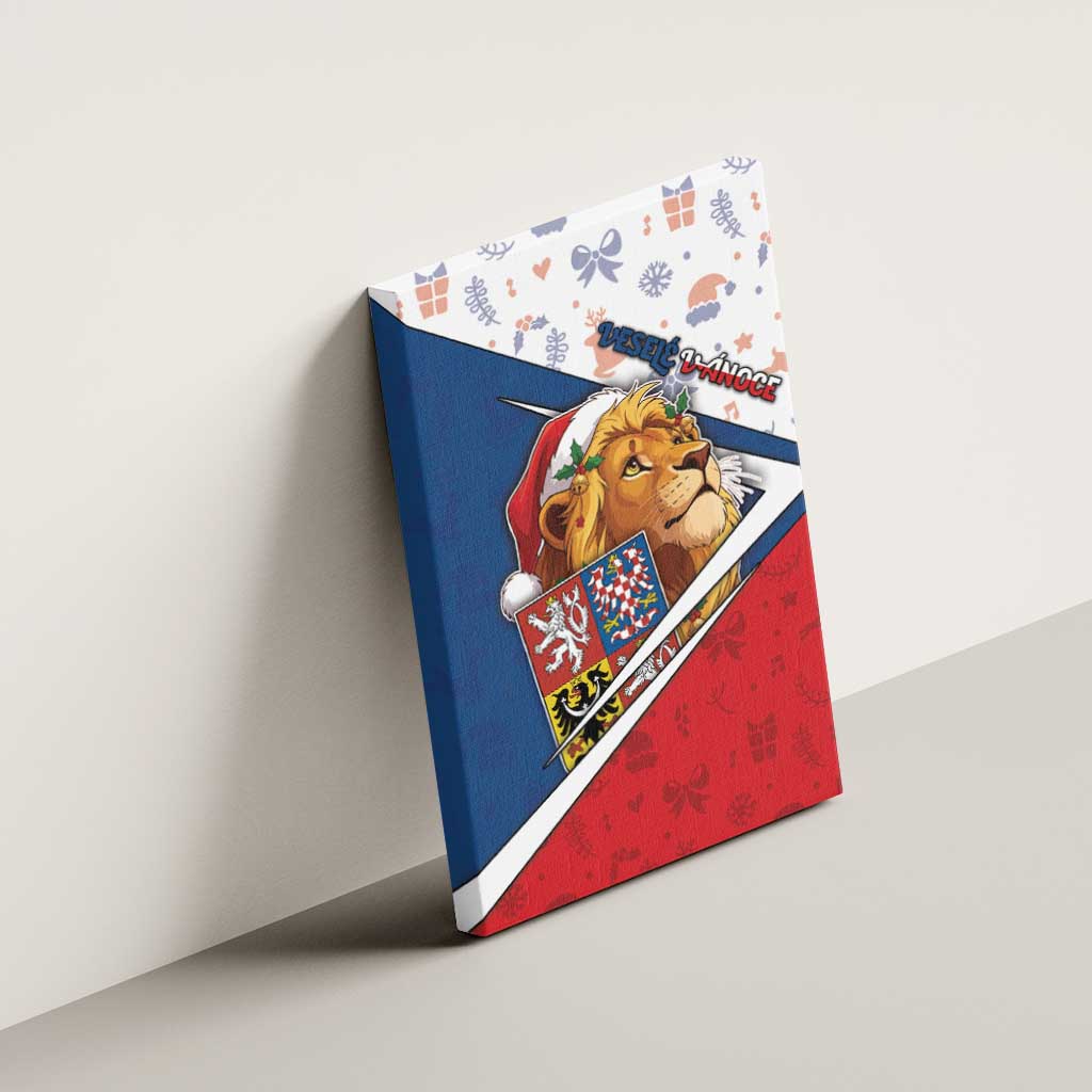 Czech Republic Christmas Canvas Wall Art The Lion With Coat Of Arms - Wonder Print Shop