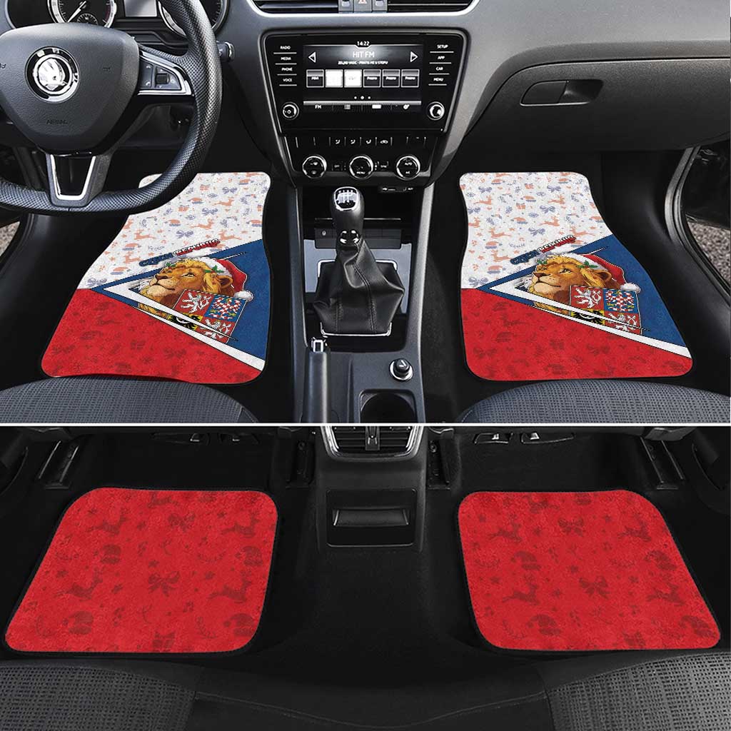 Czech Republic Christmas Car Mats The Lion With Coat Of Arms - Wonder Print Shop