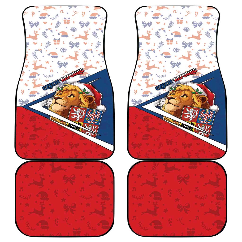Czech Republic Christmas Car Mats The Lion With Coat Of Arms - Wonder Print Shop