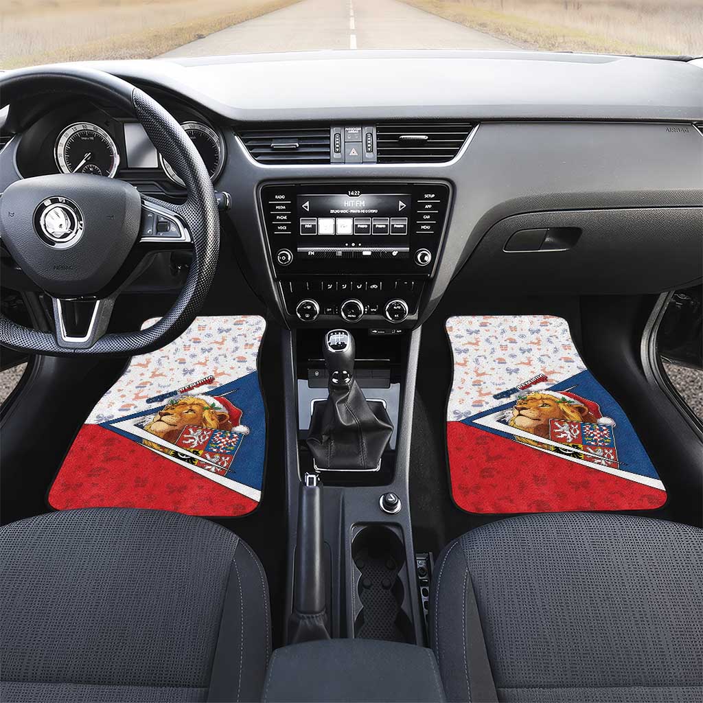 Czech Republic Christmas Car Mats The Lion With Coat Of Arms - Wonder Print Shop