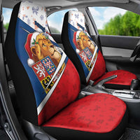 Czech Republic Christmas Car Seat Cover The Lion With Coat Of Arms - Wonder Print Shop