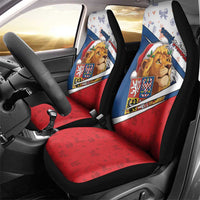 Czech Republic Christmas Car Seat Cover The Lion With Coat Of Arms - Wonder Print Shop