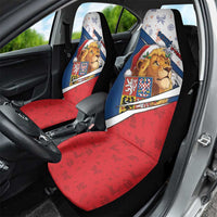 Czech Republic Christmas Car Seat Cover The Lion With Coat Of Arms - Wonder Print Shop