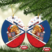 Czech Republic Christmas Ceramic Ornament The Lion With Coat Of Arms - Wonder Print Shop