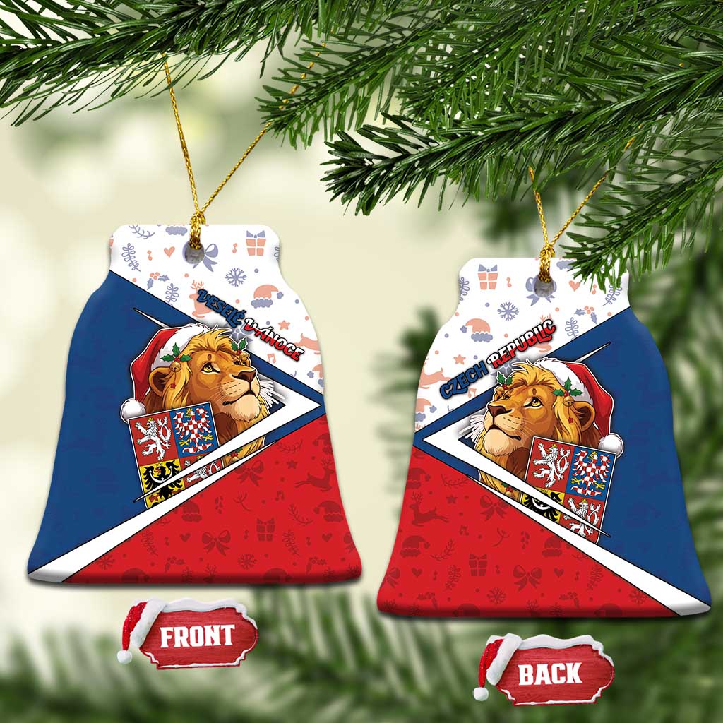 Czech Republic Christmas Ceramic Ornament The Lion With Coat Of Arms - Wonder Print Shop